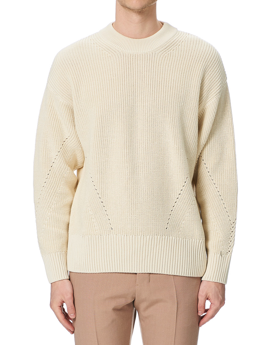 Herr | Tröjor | AMI | Rib Stitch Sailor Sweater Off White