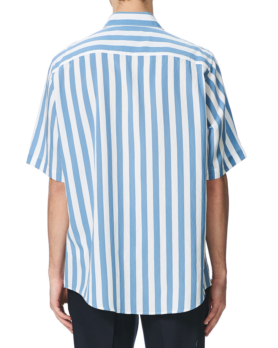 Herr | Skjortor | AMI | Summer Fit Short Sleeve Shirt Light Blue/White