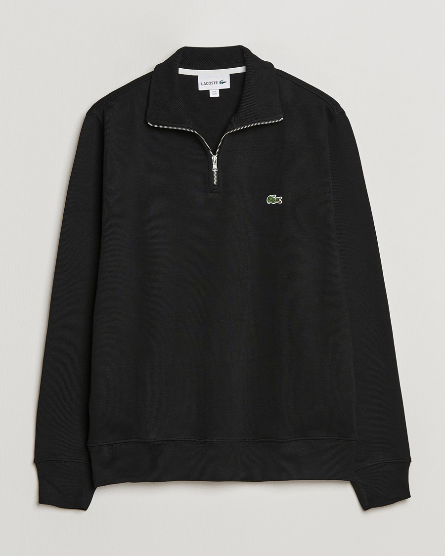 Herr | Tröjor | Lacoste | Rib Interlock Half Zip Black
