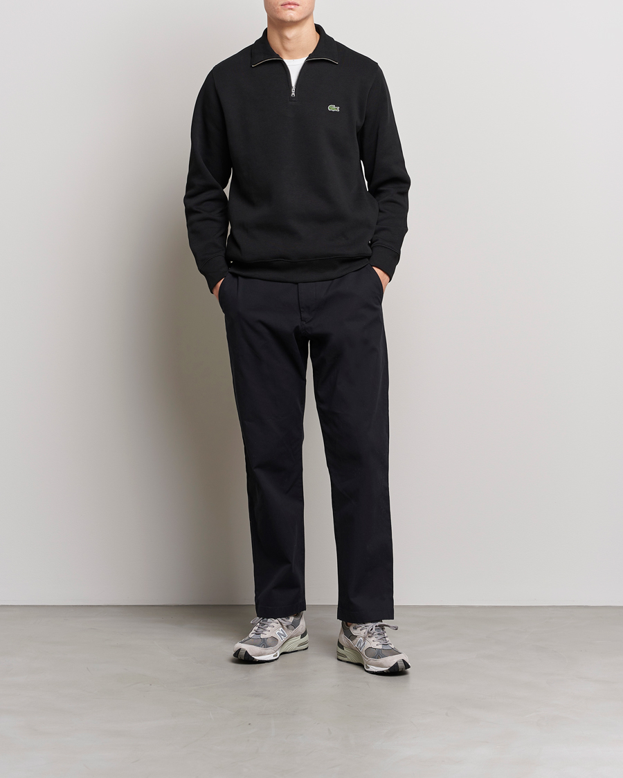 Herr | Tröjor | Lacoste | Rib Interlock Half Zip Black