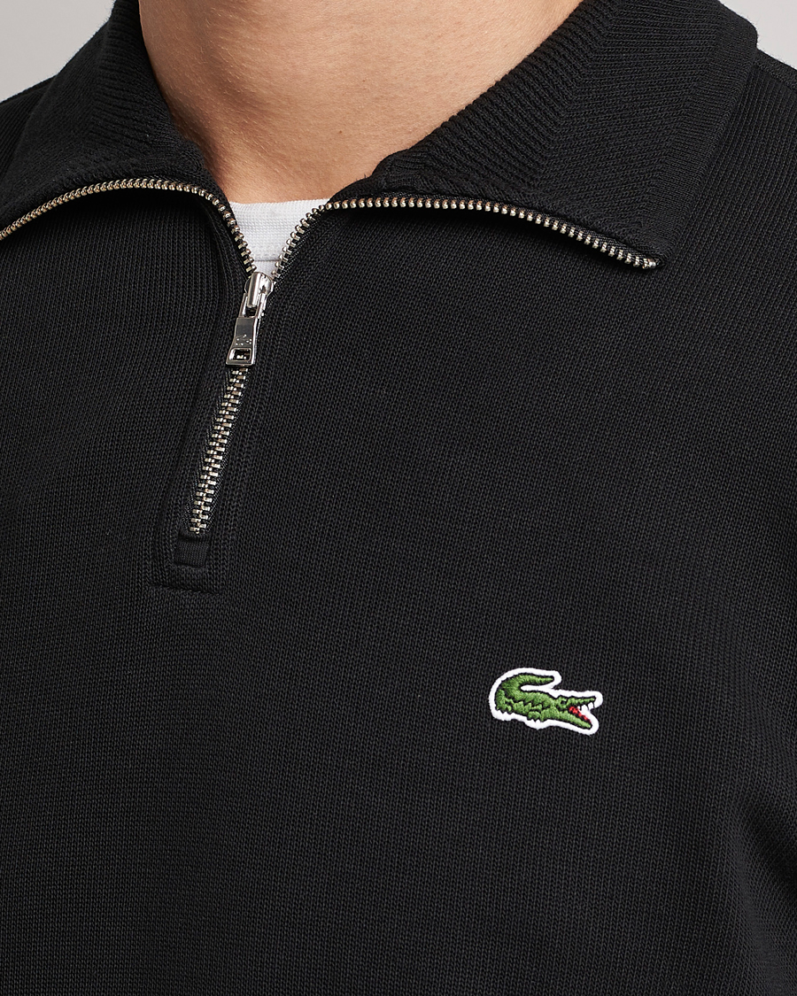 Herr | Tröjor | Lacoste | Rib Interlock Half Zip Black