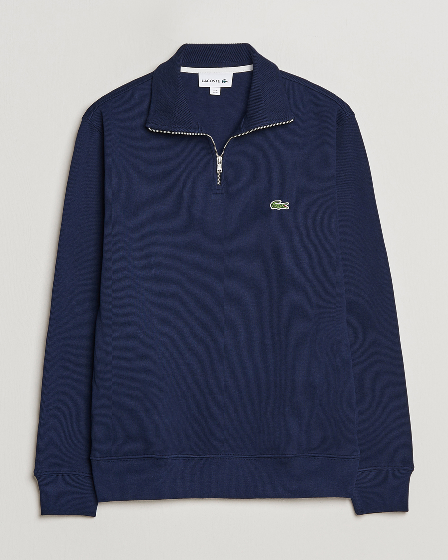 Herr | Tröjor | Lacoste | Rib Interlock Half Zip Navy