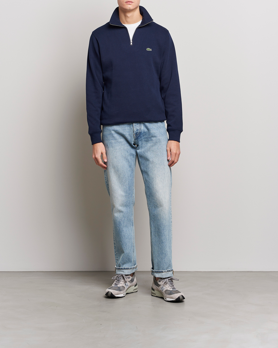 Herr | Tröjor | Lacoste | Rib Interlock Half Zip Navy