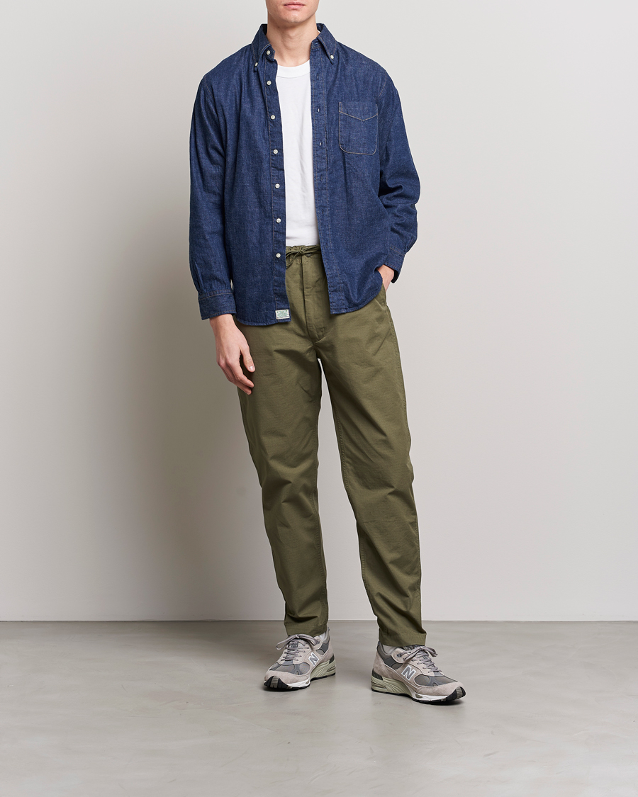 Herr | Byxor | orSlow | New Yorker Pants Army Green