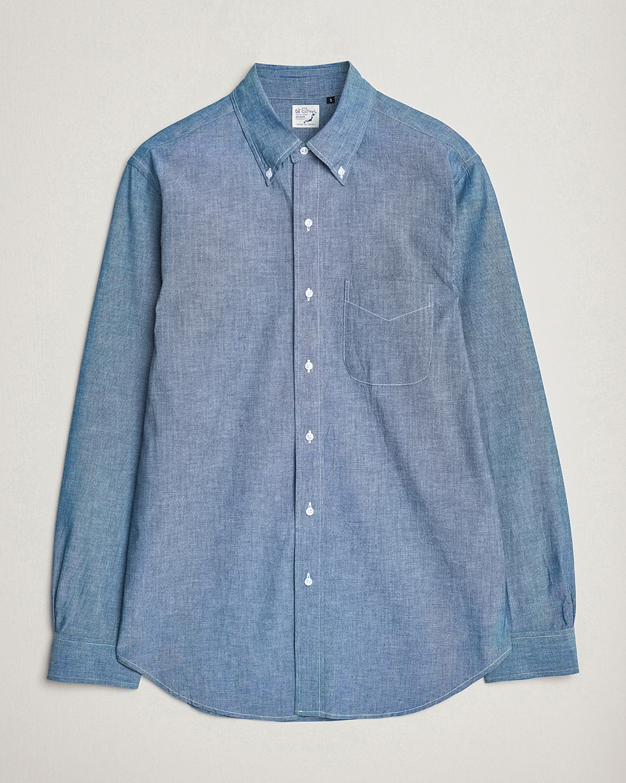 Herr | Skjortor | orSlow | Denim Button Down Shirt Light Blue