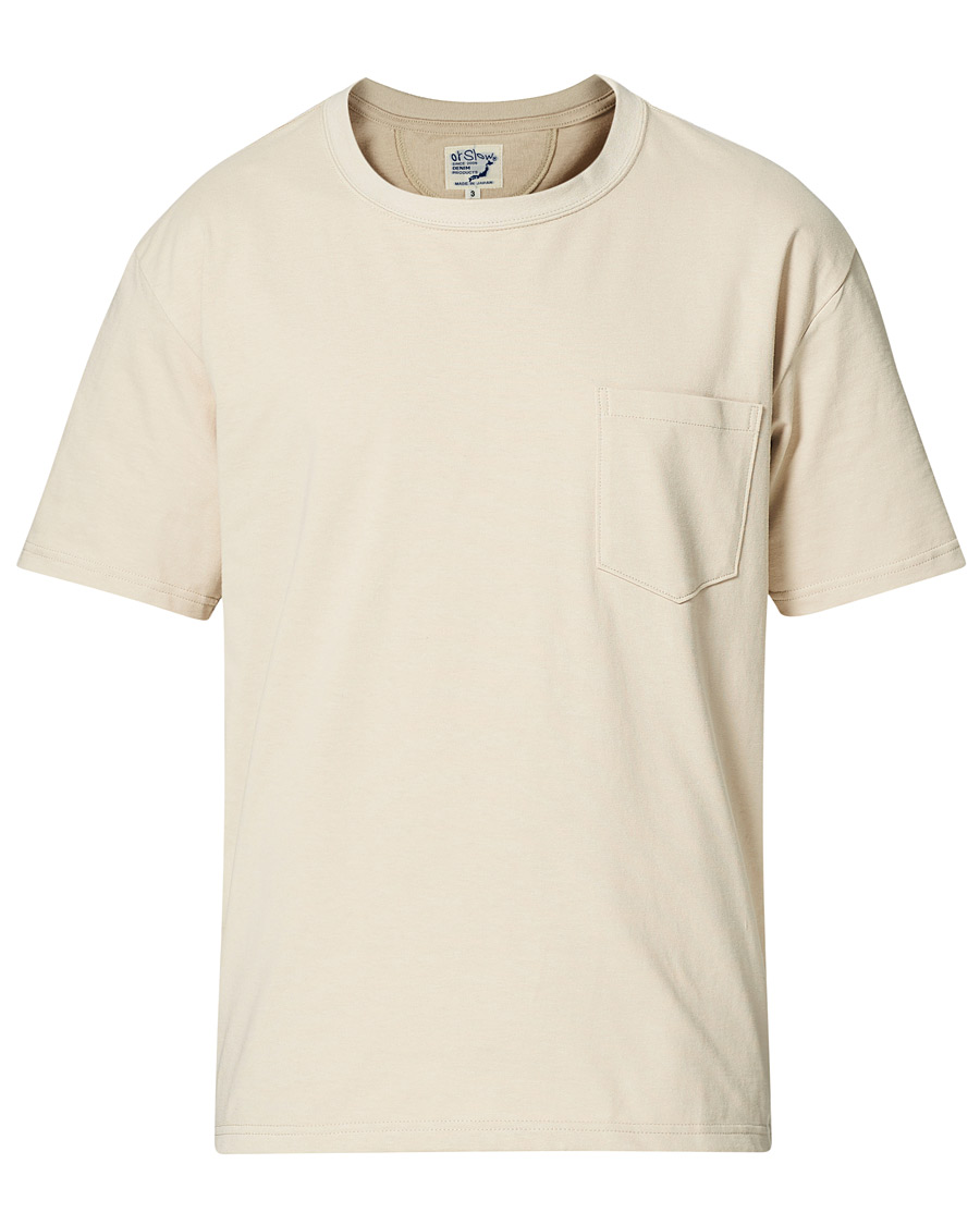Herr | T-Shirts | orSlow | Military Pocket Tee Beige