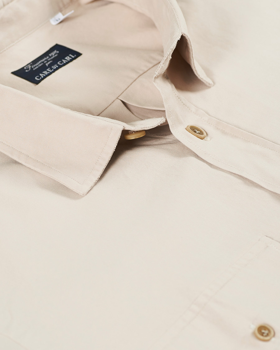 Herr | Skjortor | Finamore Napoli | Clark Overshirt Latte