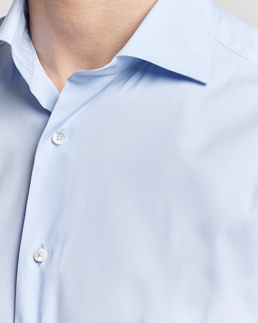 Herr | Skjortor | Canali | Slim Fit Cotton/Stretch Shirt Light Blue