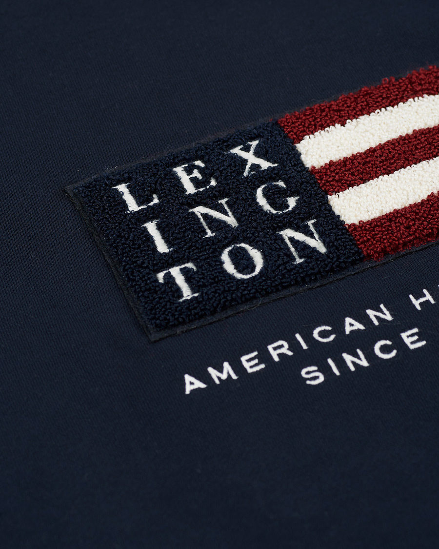 Herr | Tröjor | Lexington | Barry Cotton Flag Sweatshirt Dark Blue