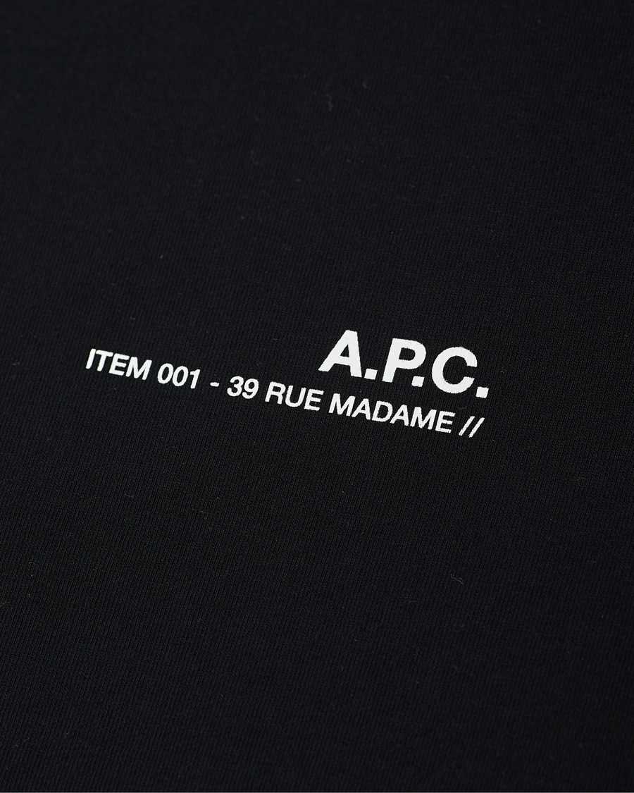 Herr | T-Shirts | A.P.C. | Item Short Sleeve T-Shirt Black