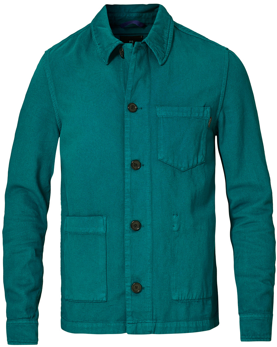 Herr | Skjortor | PS Paul Smith | Cotton/Linen Overshirt Petrol