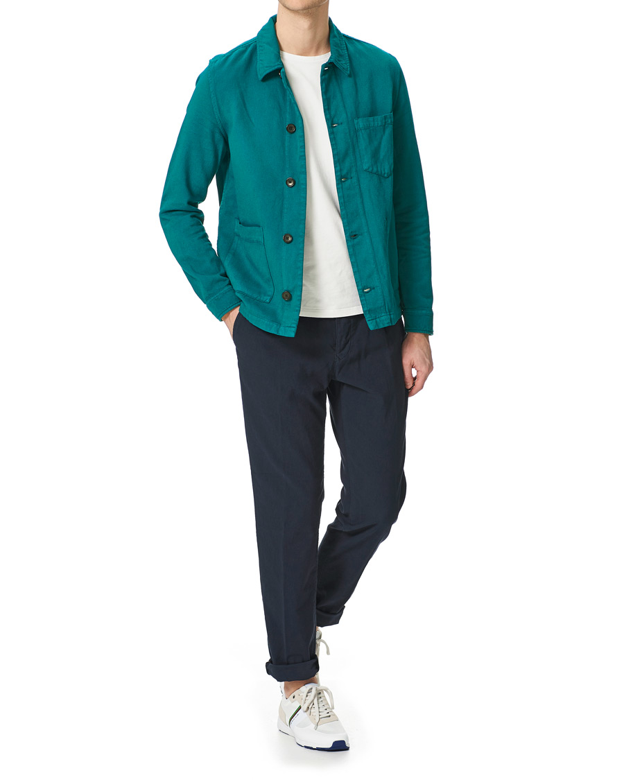 Herr | Skjortor | PS Paul Smith | Cotton/Linen Overshirt Petrol