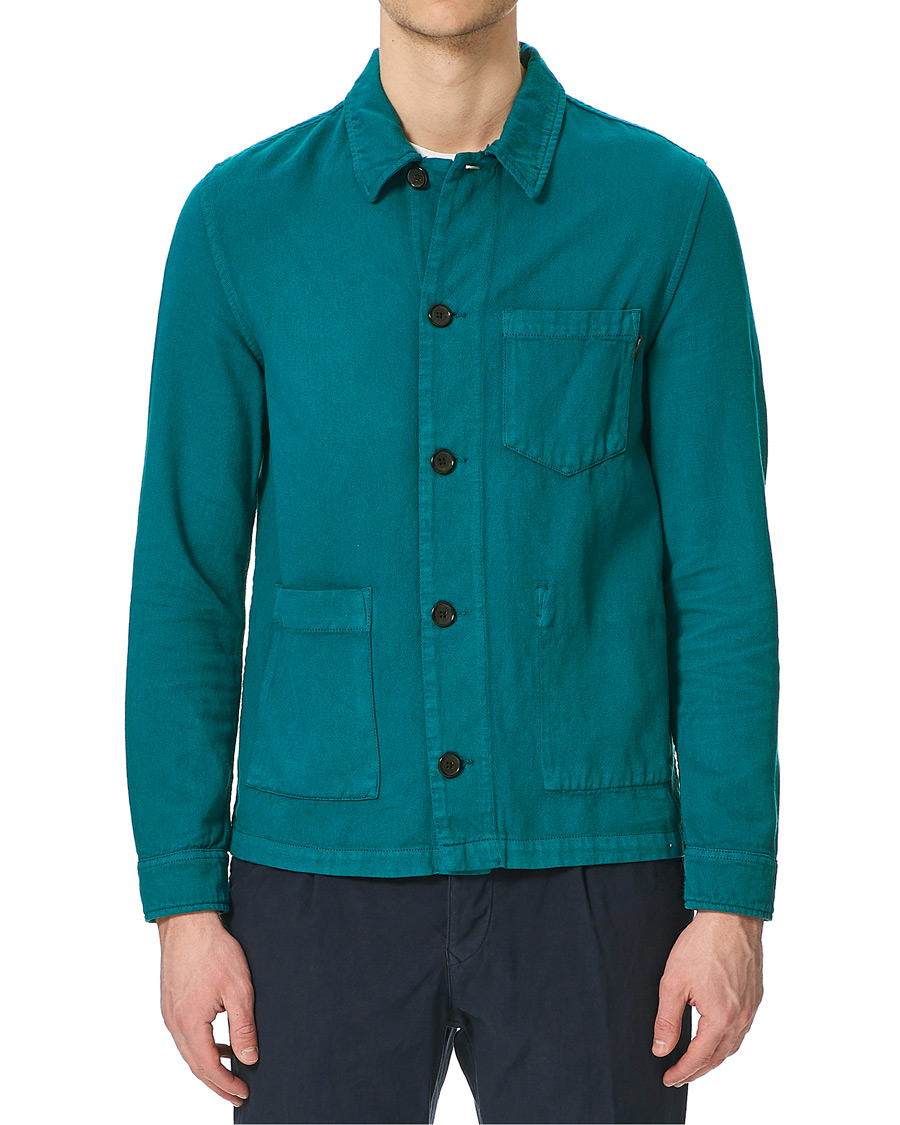 Herr | Skjortor | PS Paul Smith | Cotton/Linen Overshirt Petrol