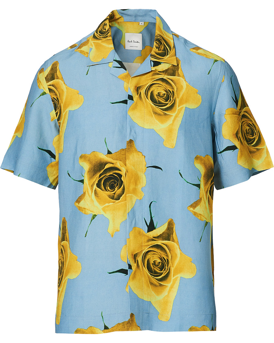 Herr | Skjortor | Paul Smith | Tailored Fit Flower Print Resort Shirt Green