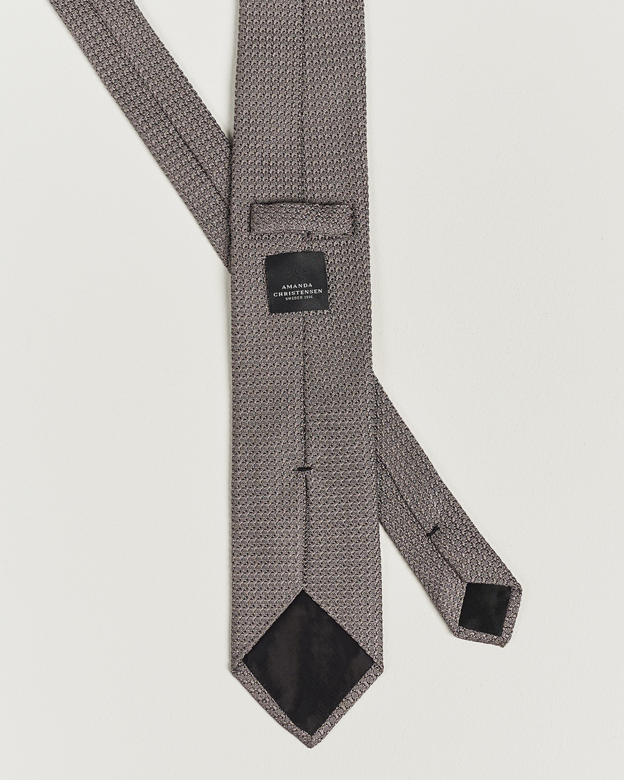 Herr | Slipsar | Amanda Christensen | Silk Grenadine 8 cm Tie Grey