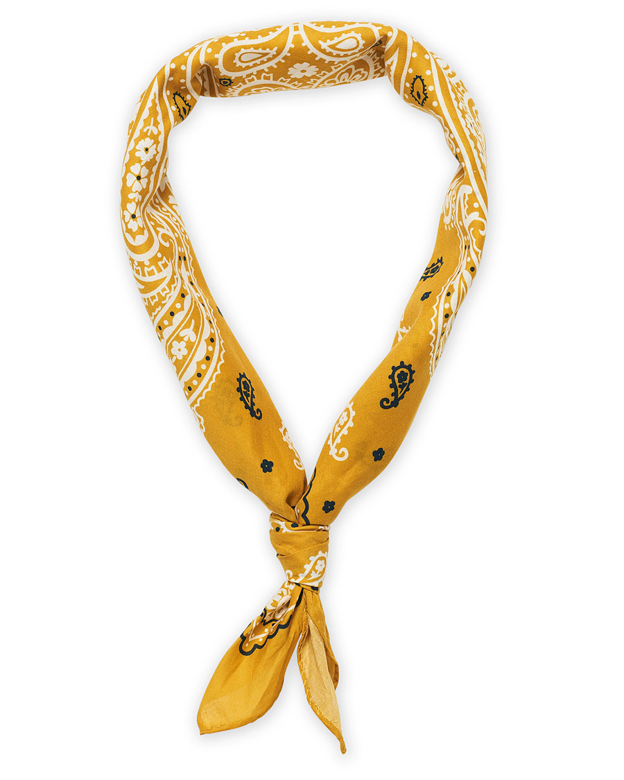 Herr | Amanda Christensen Cotton Voilé Printed Paisley Bandana Yellow | Amanda Christensen | Cotton Voilé Printed Paisley Bandana Yellow