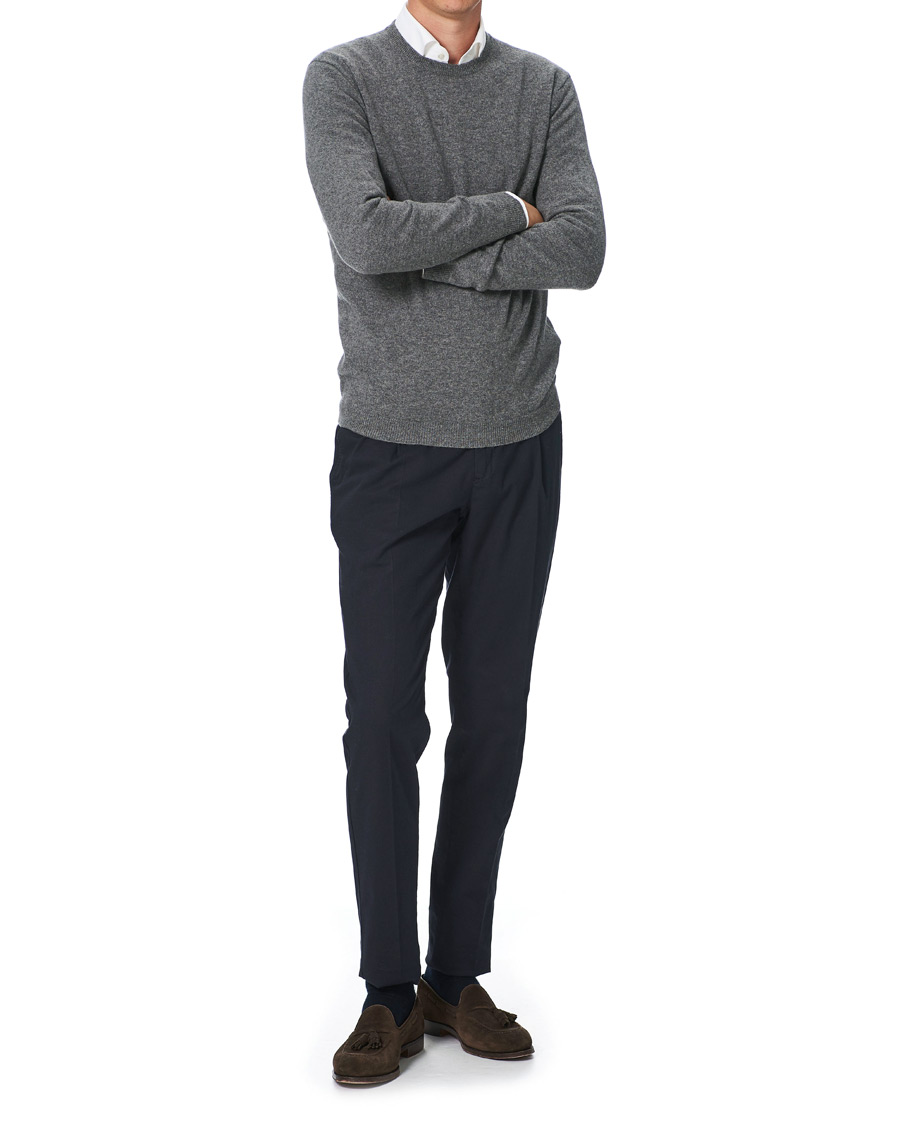 Herr | Tröjor | People's Republic of Cashmere | Cashmere Roundneck Heather Grey
