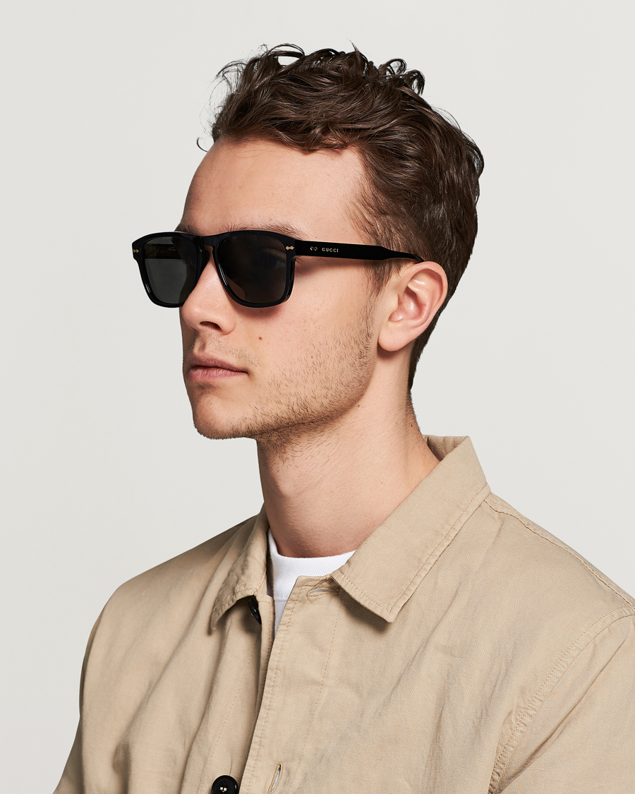 Herr | D-formade solglasögon | Gucci | GG0911S Sunglasses Black/Grey