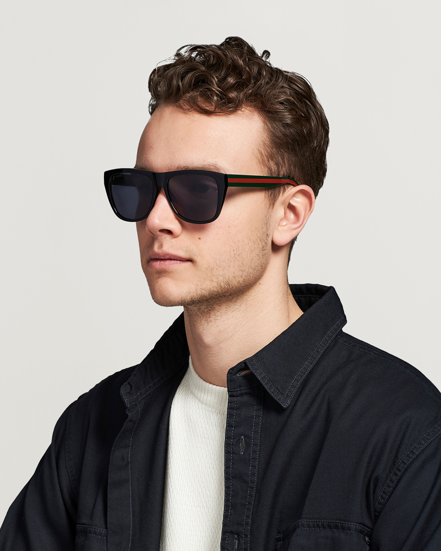 Herr | D-formade solglasögon | Gucci | GG0926S Sunglasses Black/Green
