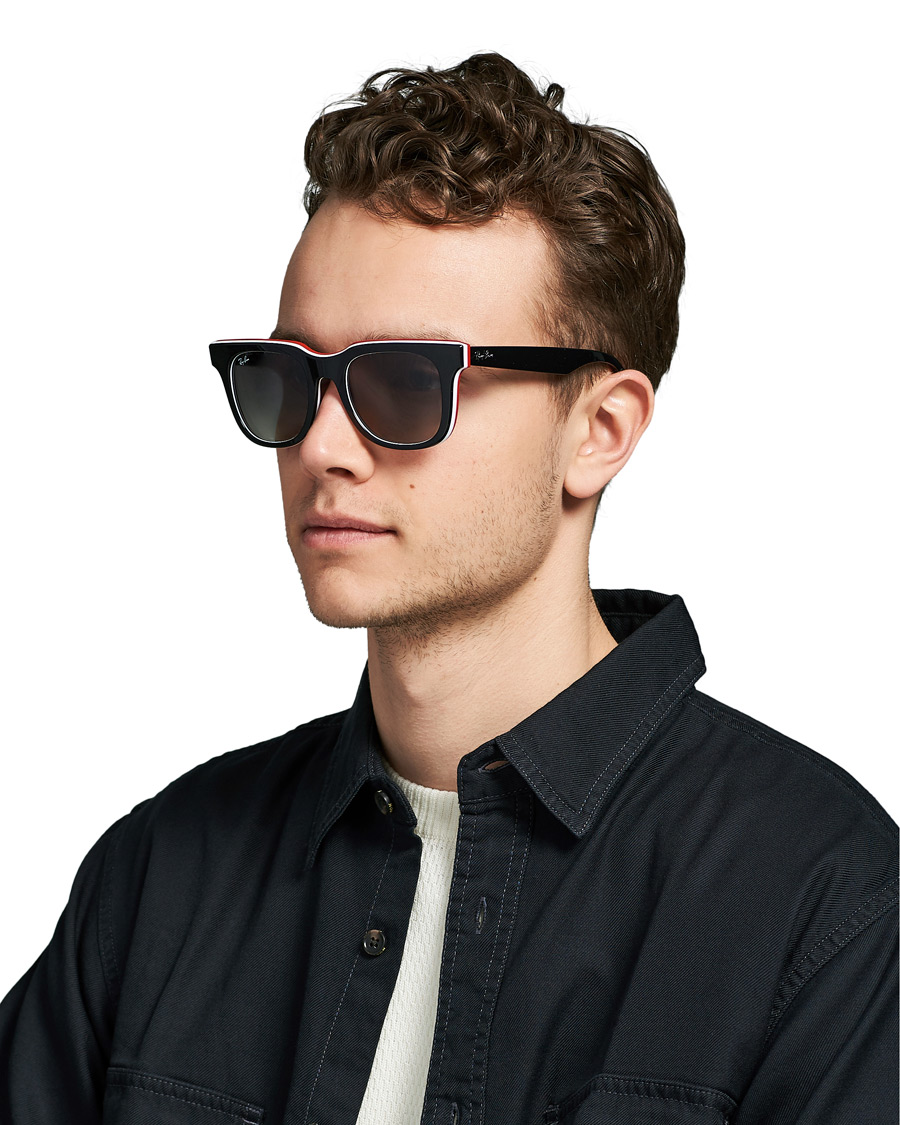 Herr | Ray-Ban RB4368 3-Layered Sunglasses Black/White/Red | Ray-Ban | RB4368 3-Layered Sunglasses Black/White/Red