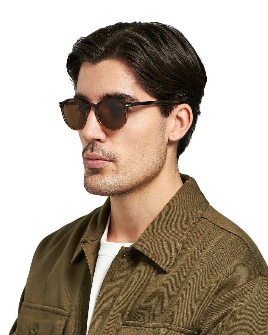 Herr | Persol PO3171S Sunglasses Striped Brown | Persol | PO3171S Sunglasses Striped Brown