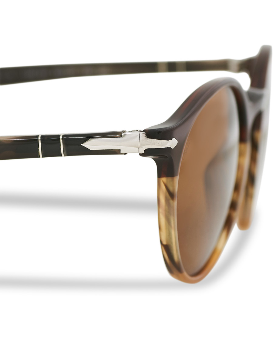 Herr | Persol PO3171S Sunglasses Striped Brown | Persol | PO3171S Sunglasses Striped Brown