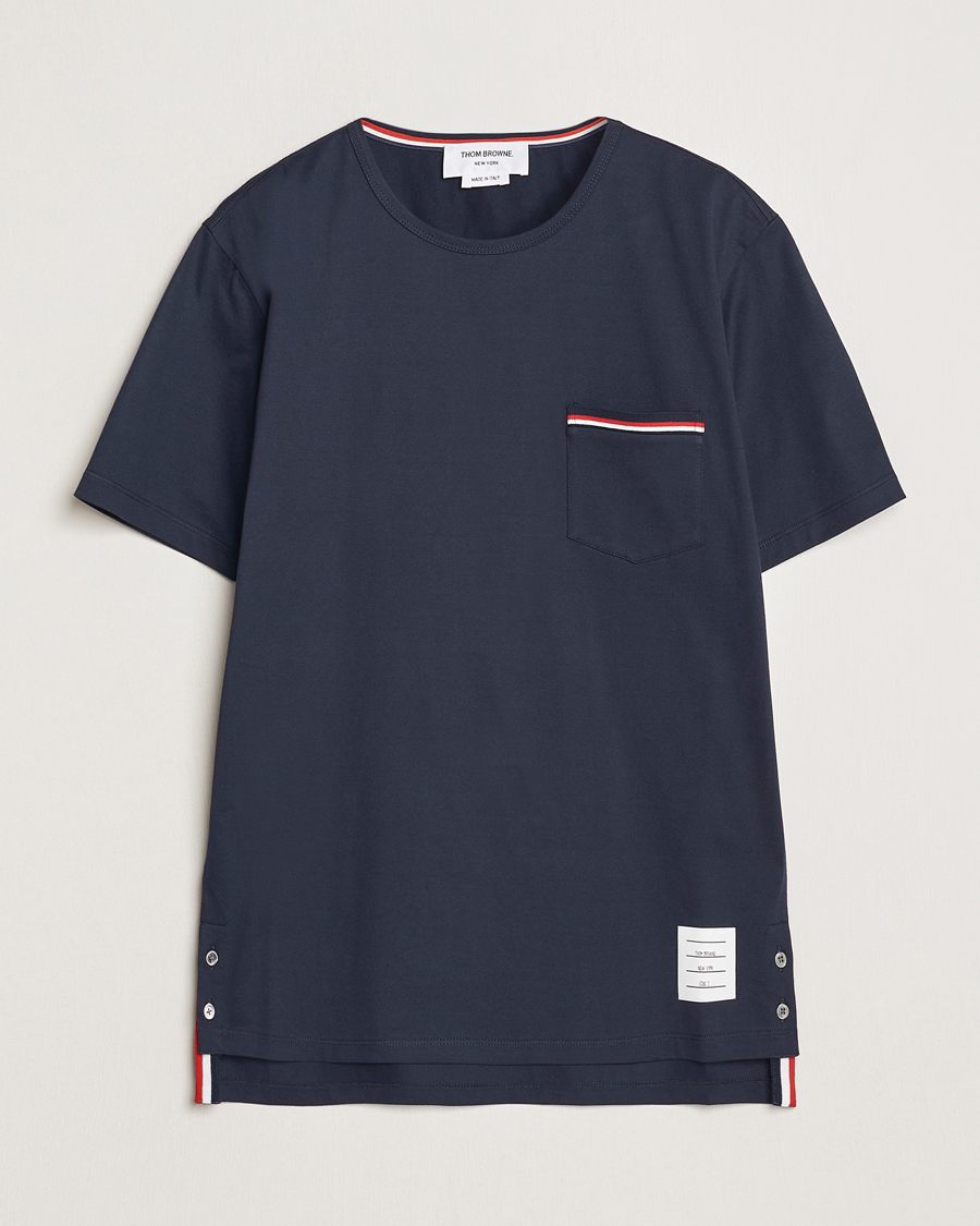 Herr | T-Shirts | Thom Browne | Short Sleeve Pocket T-Shirt Navy
