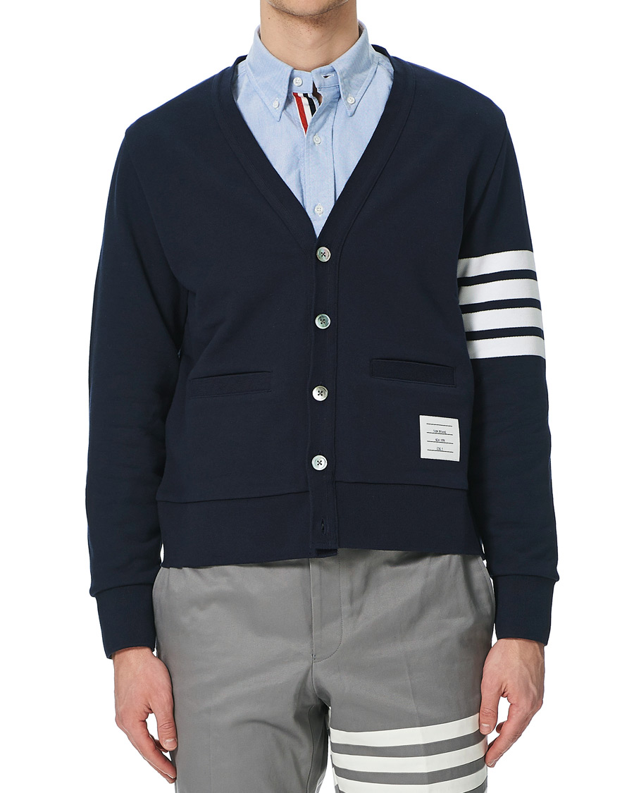 Herr | Tröjor | Thom Browne | 4 Bar Loopback Cardigan Navy