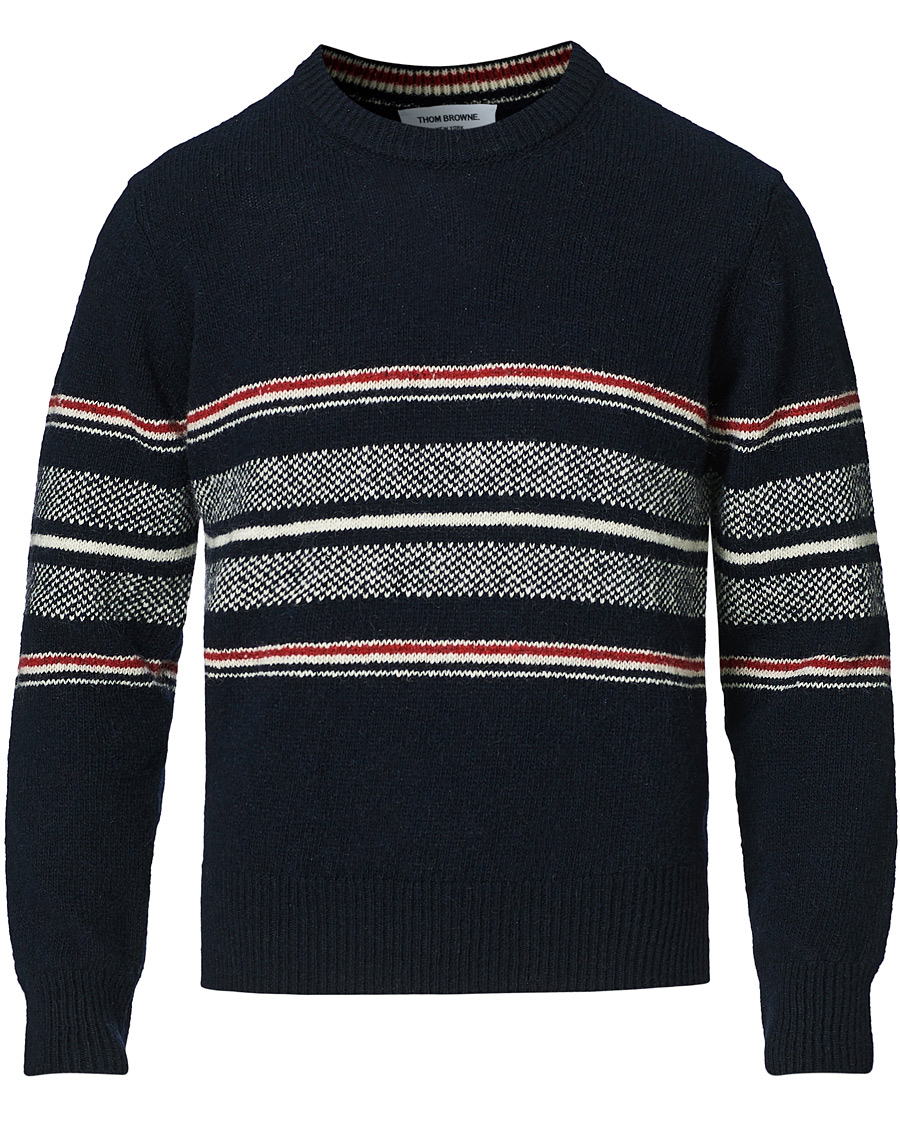 Herr | Tröjor | Thom Browne | Birdseye Jacquard Sweater Navy