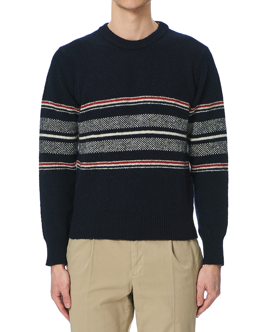 Herr | Tröjor | Thom Browne | Birdseye Jacquard Sweater Navy