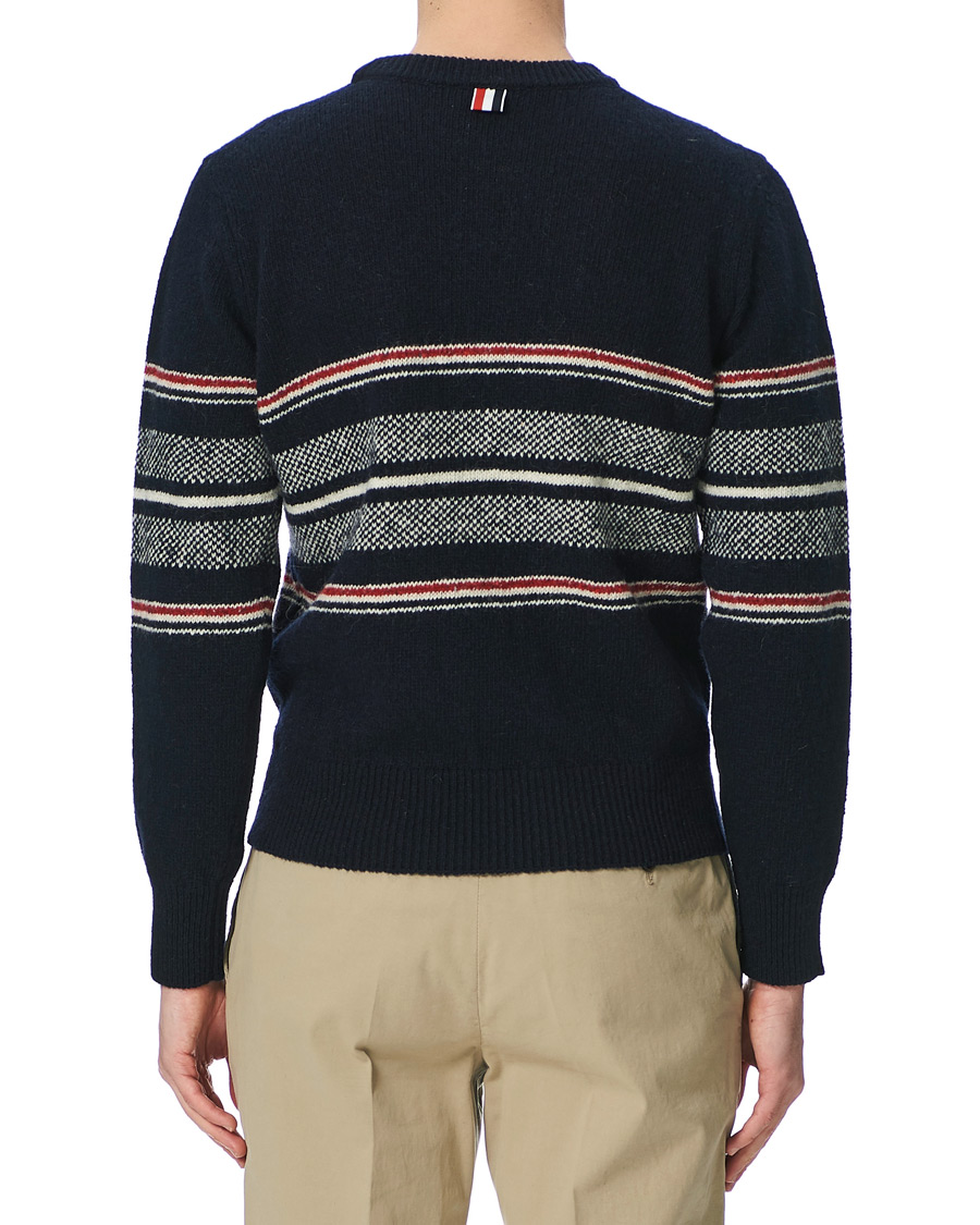 Herr | Tröjor | Thom Browne | Birdseye Jacquard Sweater Navy