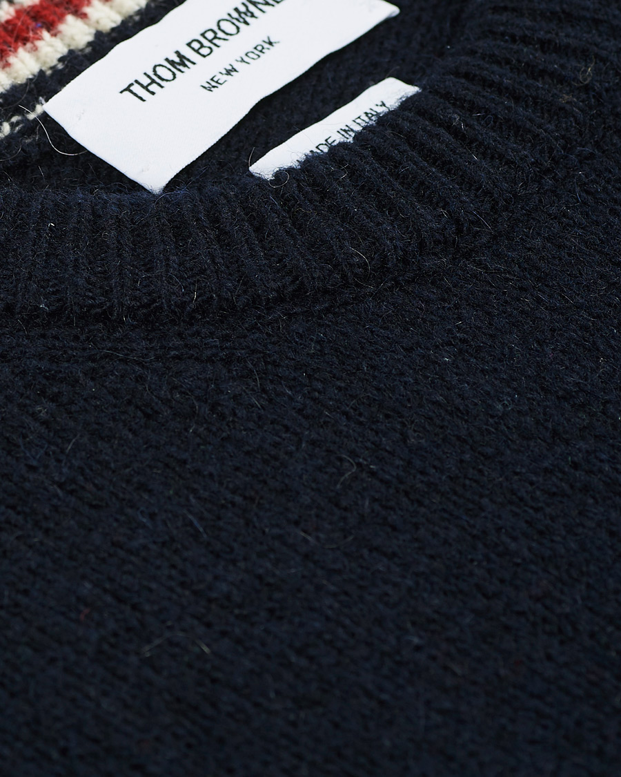 Herr | Tröjor | Thom Browne | Birdseye Jacquard Sweater Navy