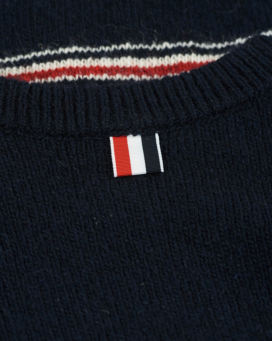Herr | Tröjor | Thom Browne | Birdseye Jacquard Sweater Navy