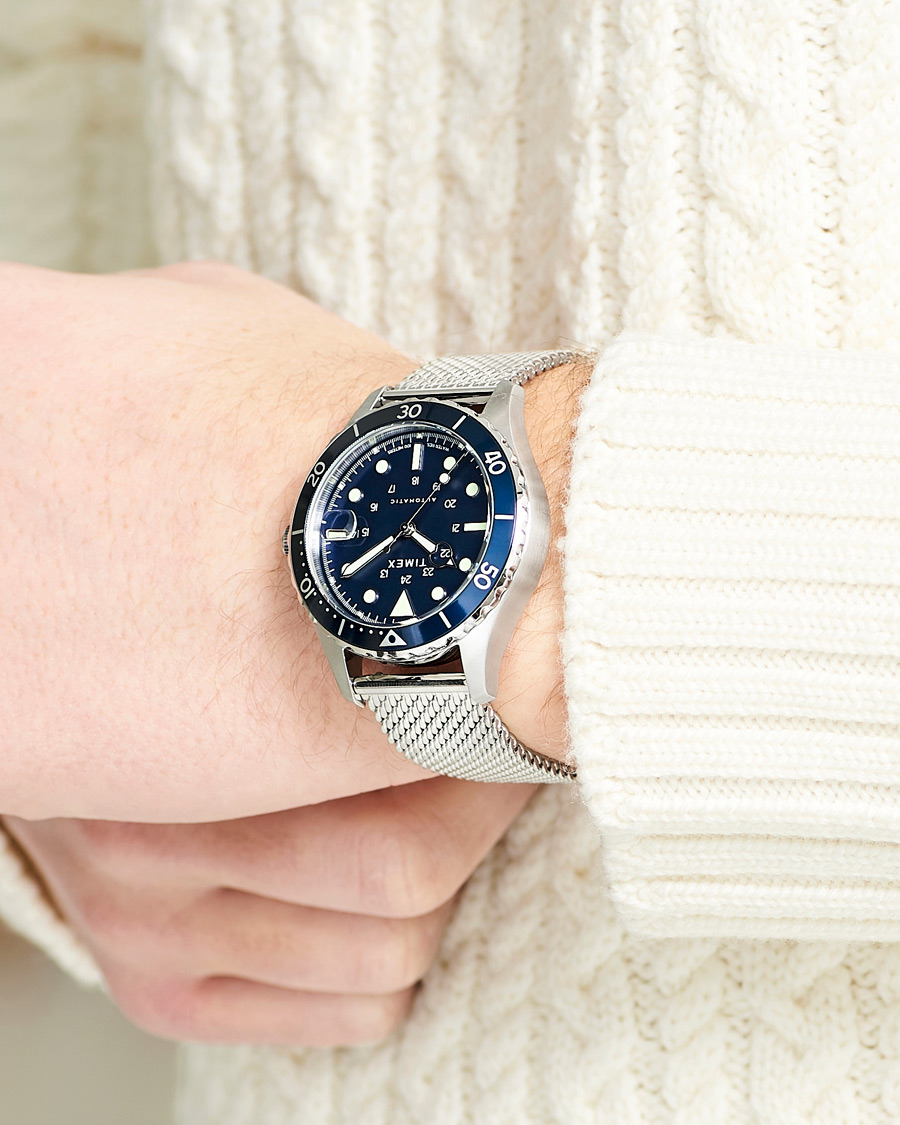 Herr | Timex Navi XL Automatic 41mm Steel/Blue Dial | Timex | Navi XL Automatic 41mm Steel/Blue Dial