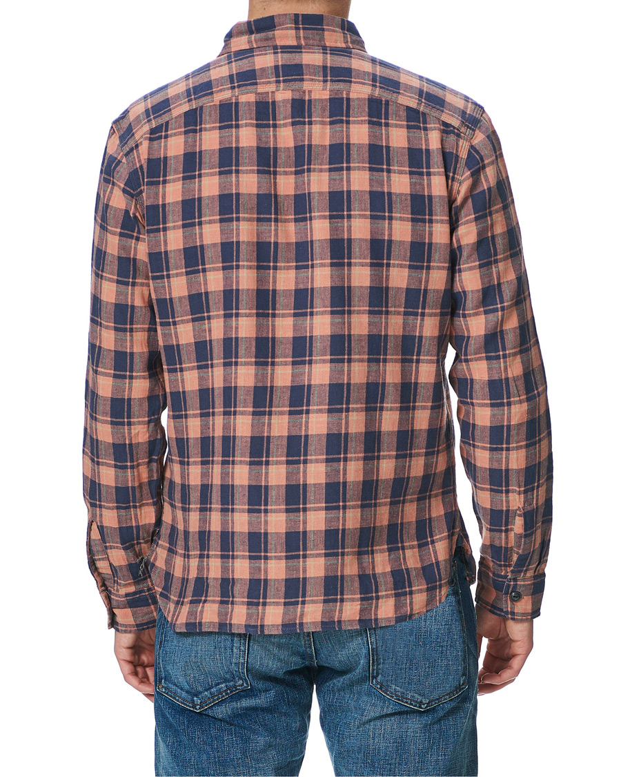 Herr | Skjortor | RRL | Cotton/Linen Matlock Workshirt Coral/Blue