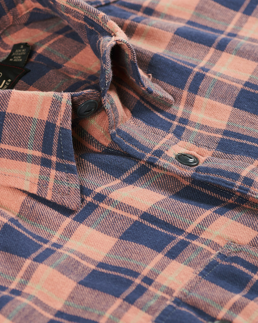 Herr | Skjortor | RRL | Cotton/Linen Matlock Workshirt Coral/Blue