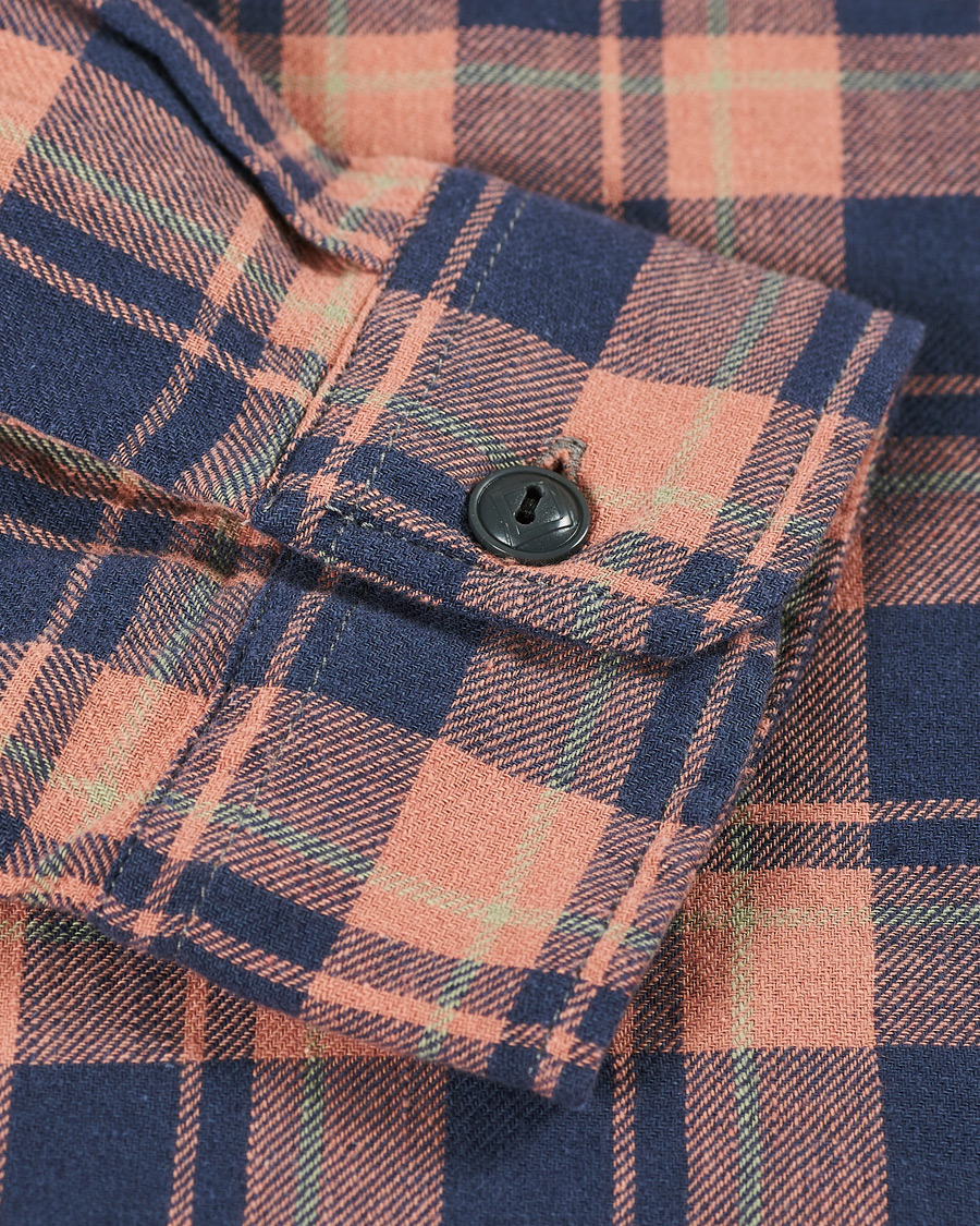 Herr | Skjortor | RRL | Cotton/Linen Matlock Workshirt Coral/Blue