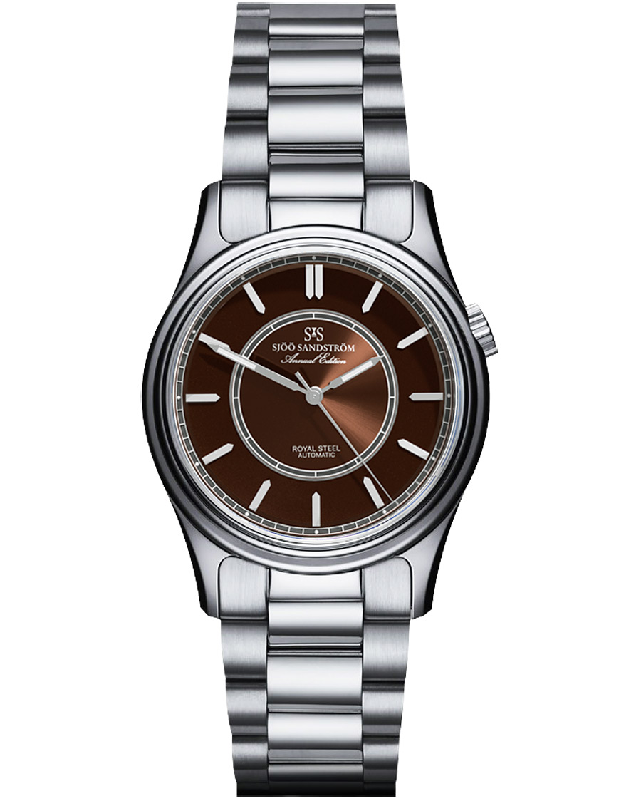 Herr | | Sjöö Sandström | Royal Steel Classic 36mm Annual Edition Leather Brown
