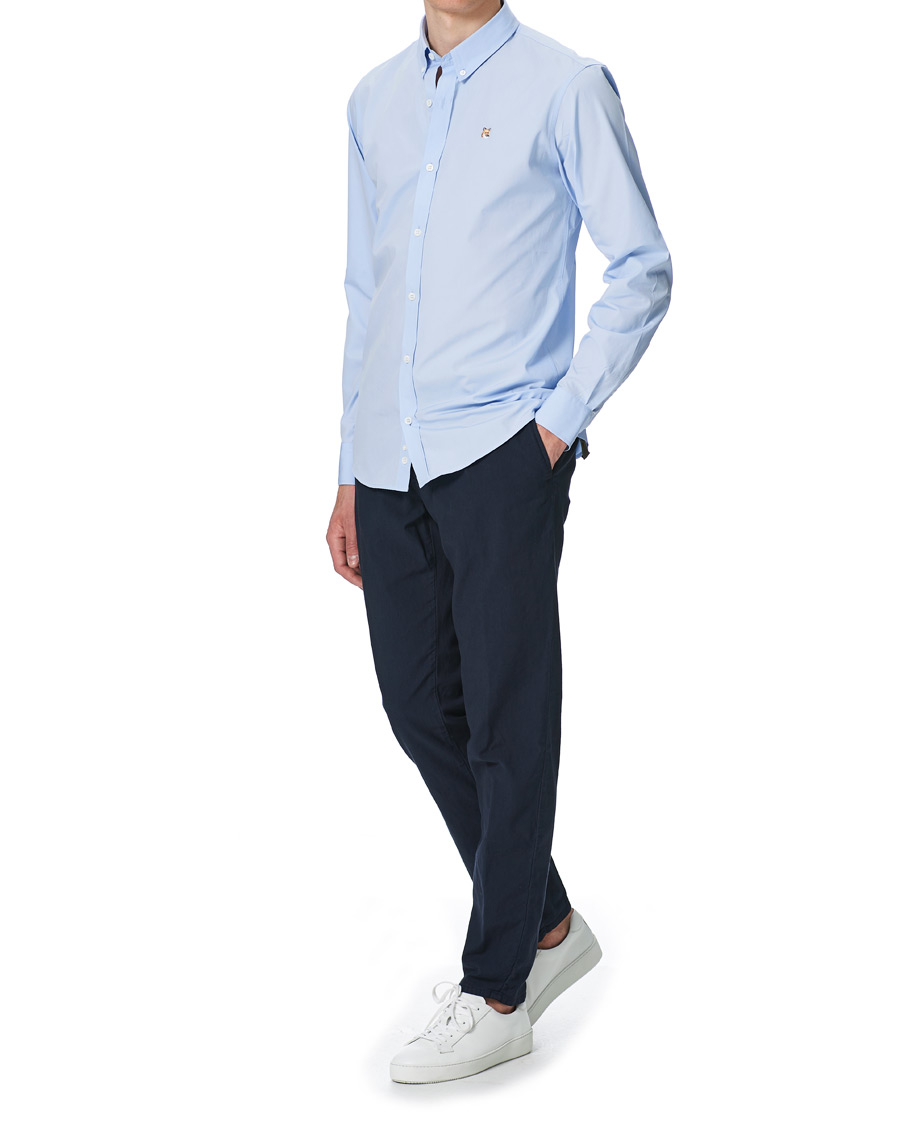 Herr | Skjortor | Maison Kitsuné | Fox Head Oxford Shirt Light Blue