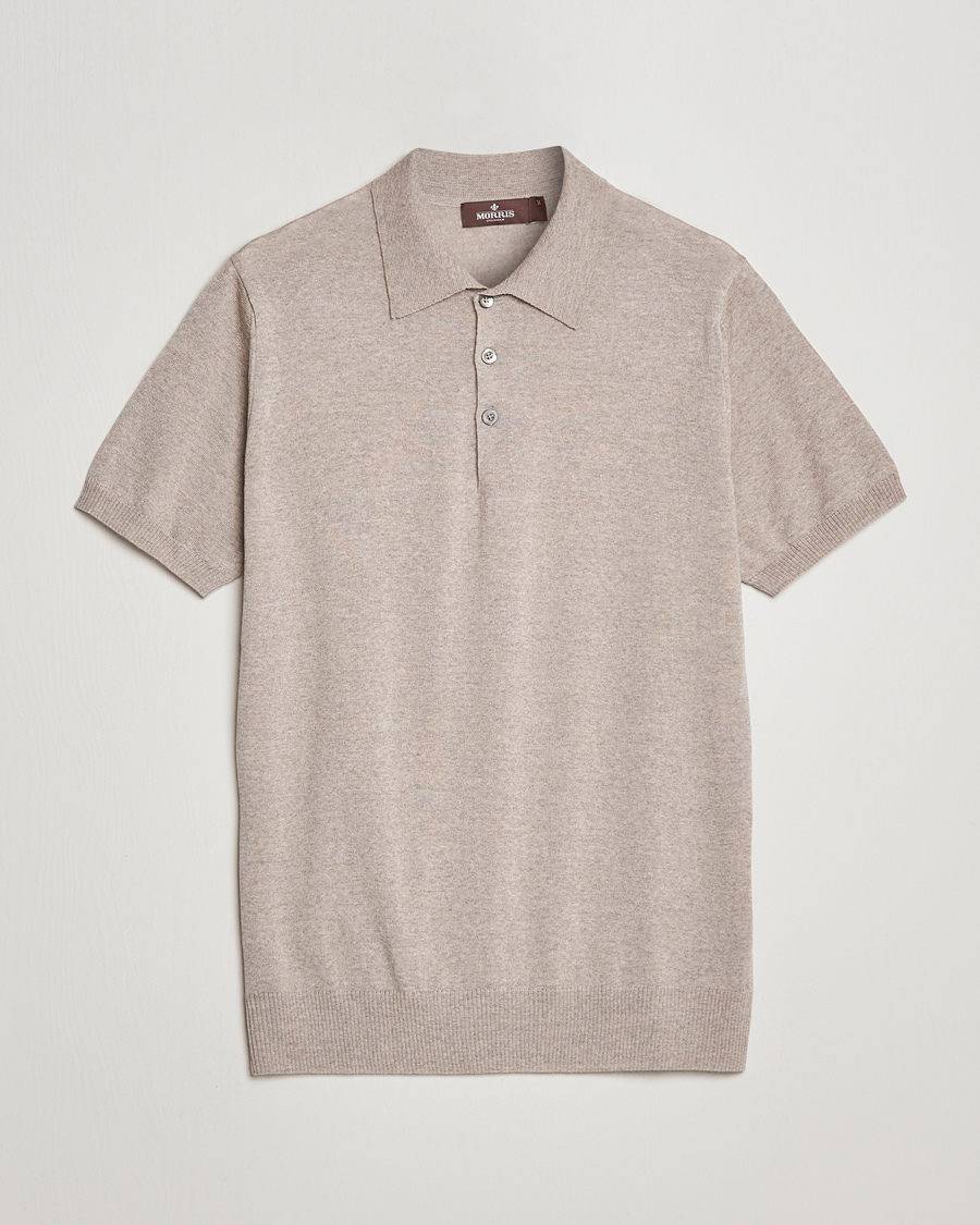 Herr | Pikéer | Morris Heritage | Short Sleeve Knitted Polo Shirt Khaki