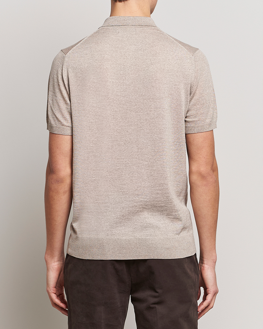 Herr | Pikéer | Morris Heritage | Short Sleeve Knitted Polo Shirt Khaki