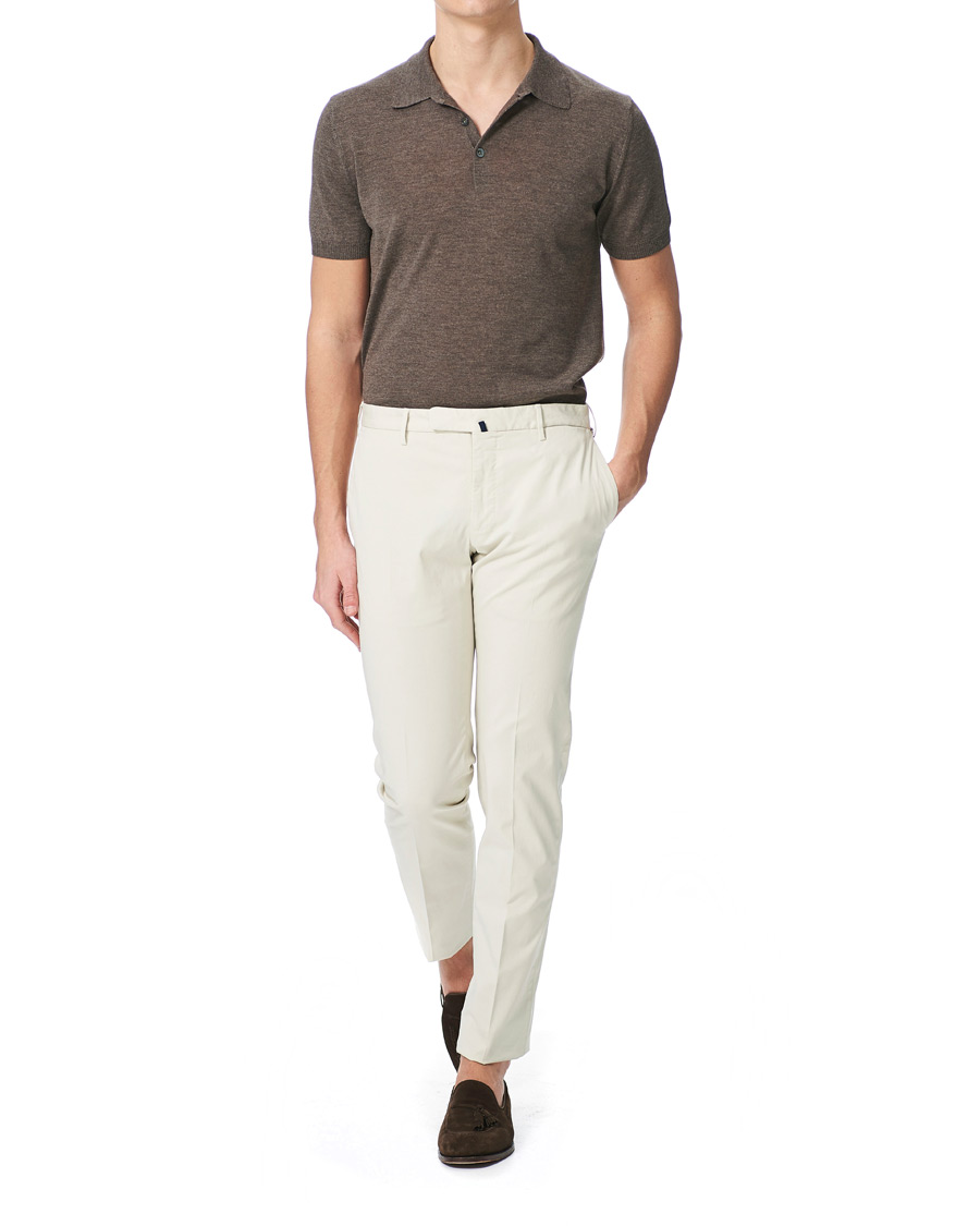 Herr | Pikéer | Morris Heritage | Short Sleeve Knitted Polo Shirt Brown
