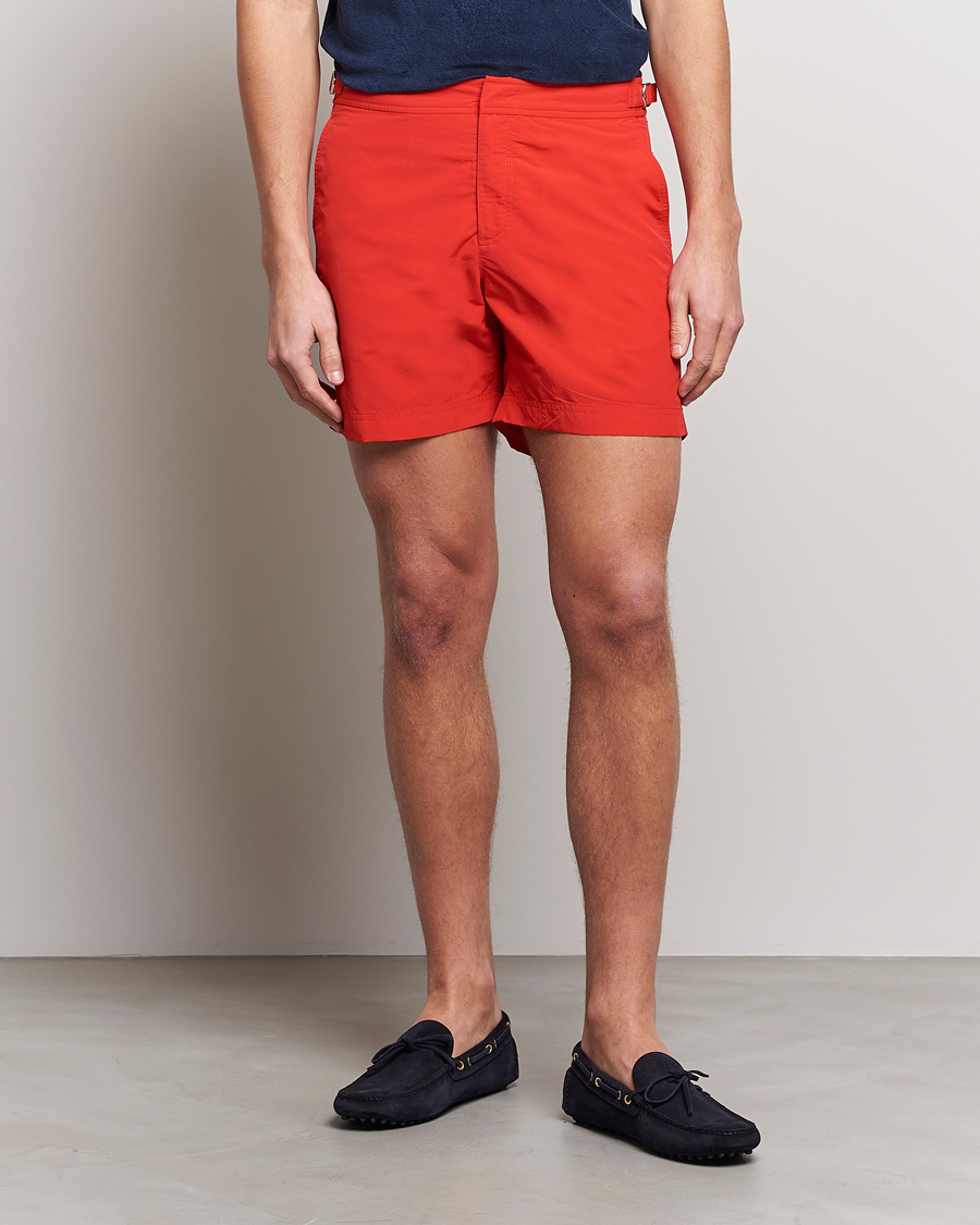 Herr | Best of British | Orlebar Brown | Bulldog II Medium Length Swim Shorts Rescue Red