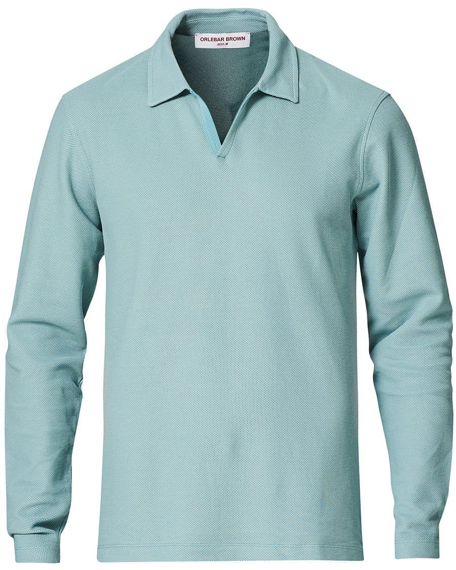 Herr | Tröjor | Orlebar Brown | Felix Long Sleeve Waffle Polo Mineral