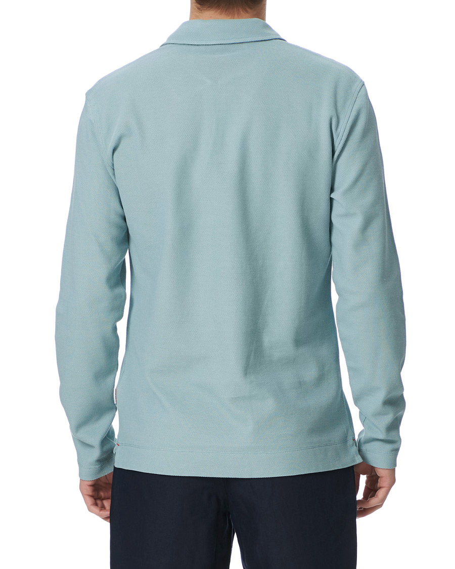 Herr | Tröjor | Orlebar Brown | Felix Long Sleeve Waffle Polo Mineral