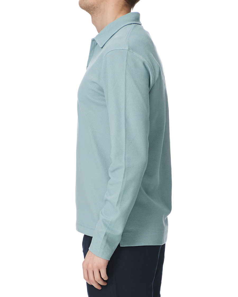 Herr | Tröjor | Orlebar Brown | Felix Long Sleeve Waffle Polo Mineral