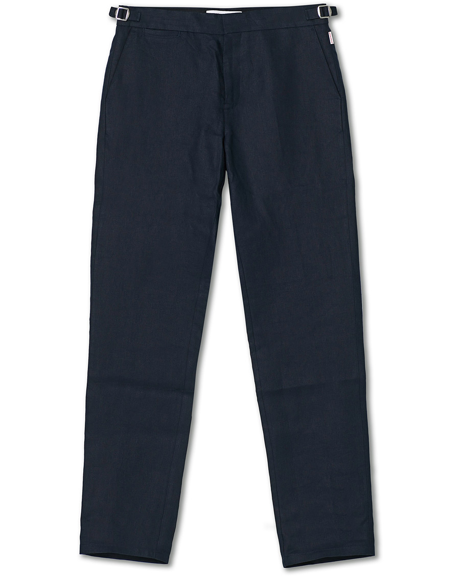 Herr | Byxor | Orlebar Brown | Griffon Linen Trousers Navy