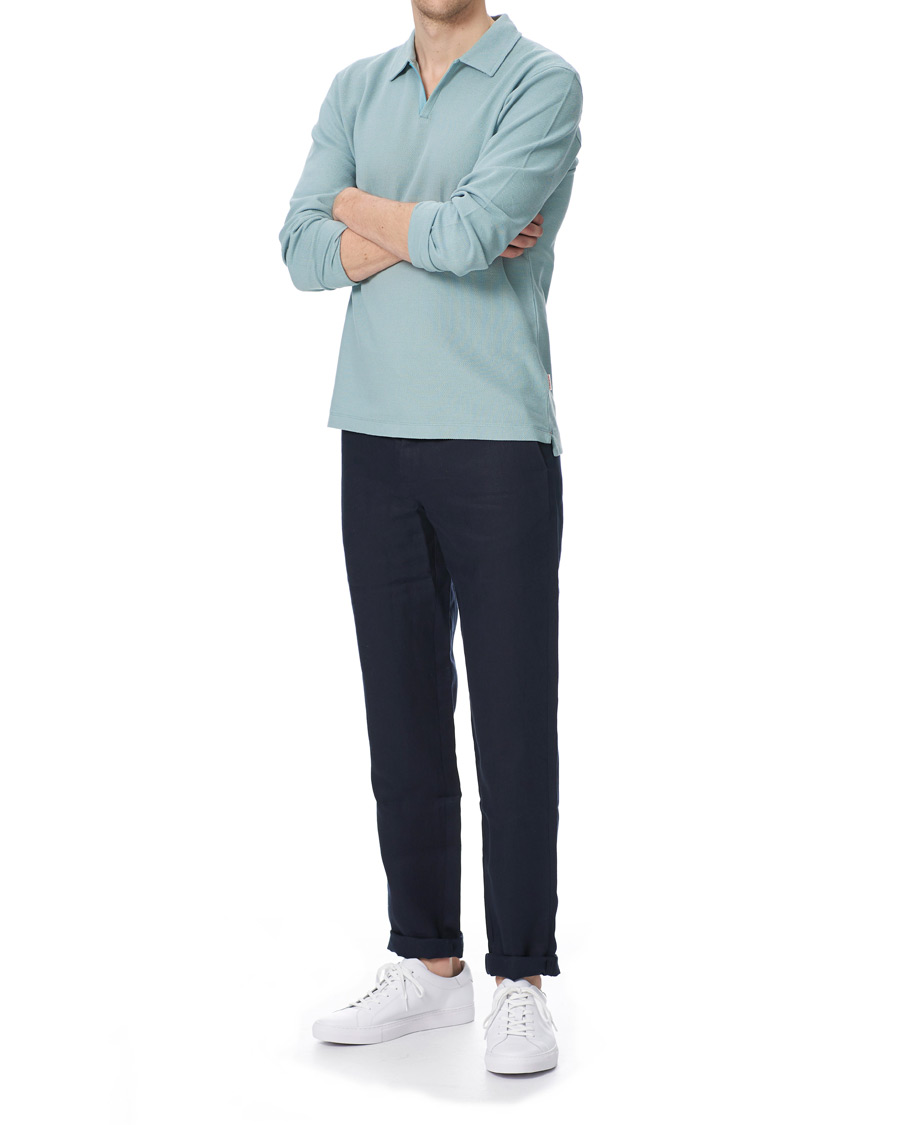 Herr | Byxor | Orlebar Brown | Griffon Linen Trousers Navy