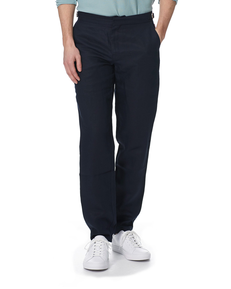 Herr | Linnebyxor | Orlebar Brown | Griffon Linen Trousers Navy