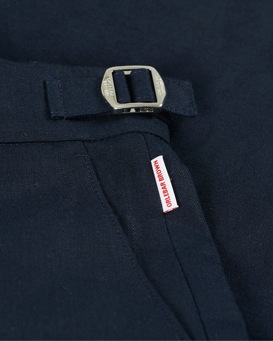 Herr | Byxor | Orlebar Brown | Griffon Linen Trousers Navy